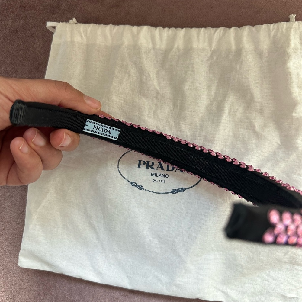 Prada Black and Pink Crystal Headband - Picture 4 of 4